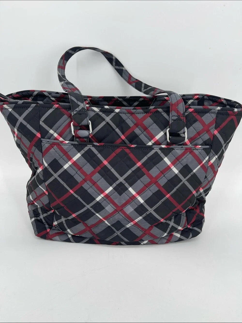 Vera Bradley Performance Quilted Tote/Work Triple Compartment Paris Plaid Bag